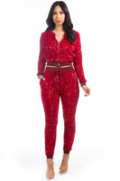 SEXY SEQUIN TWO PIECE PANT SET