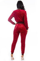 SEXY SEQUIN TWO PIECE PANT SET