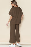 Textured Loose T Shirt and Drawstring Pants Set